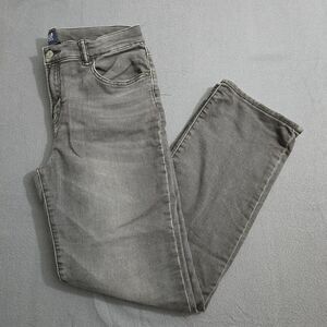 GAP Denim Boys 16 Husky Straight Leg Stretch Original Gray Lined Black Jeans